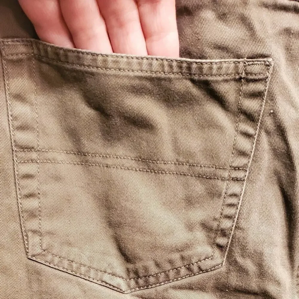 Xhilaration Junior's Army Green Jean Midi Skirt Raw Hem Size 13 - Picture 6 of 8